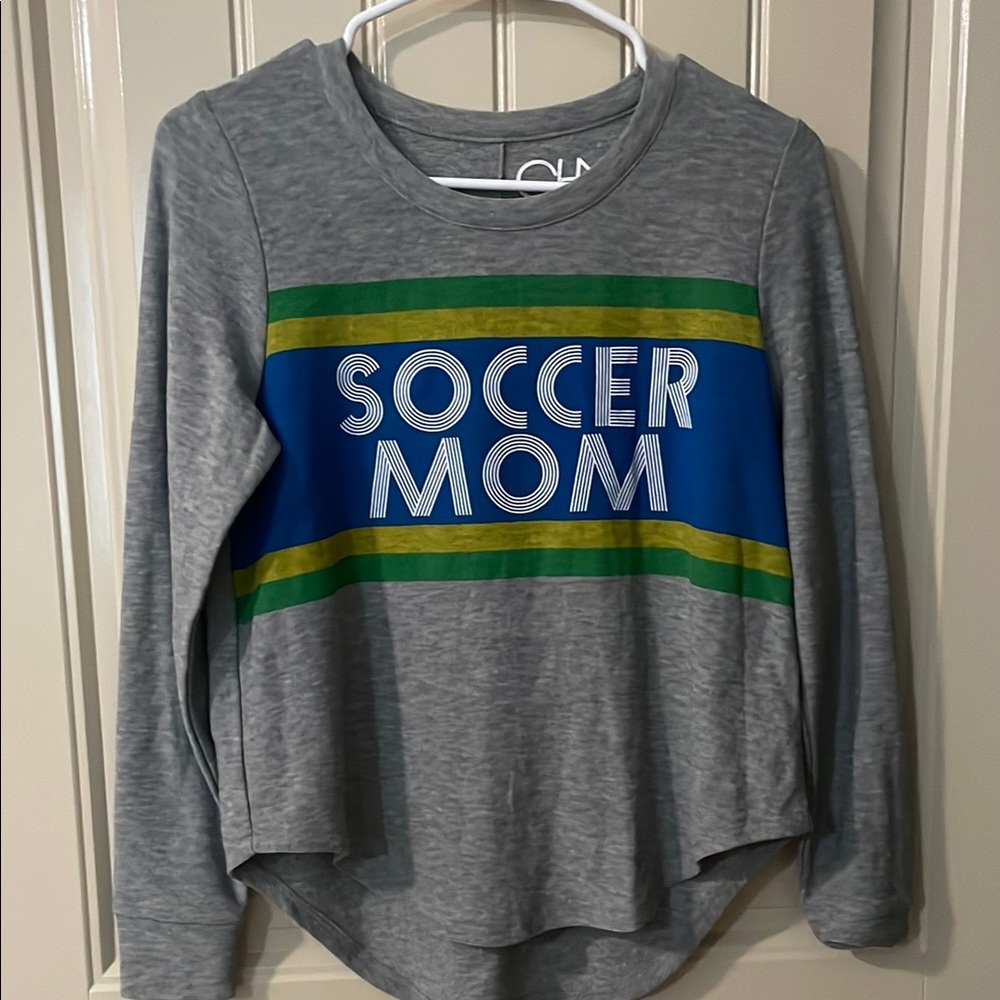 Chaser Gray and Blue Sweatshirt with Sporty Graphic NWOT